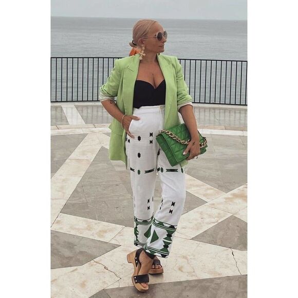 ZARA Embroidered Linen Blend Pants New - Picture 8 of 8